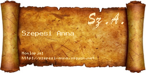 Szepesi Anna névjegykártya