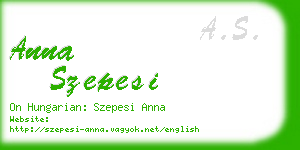 anna szepesi business card